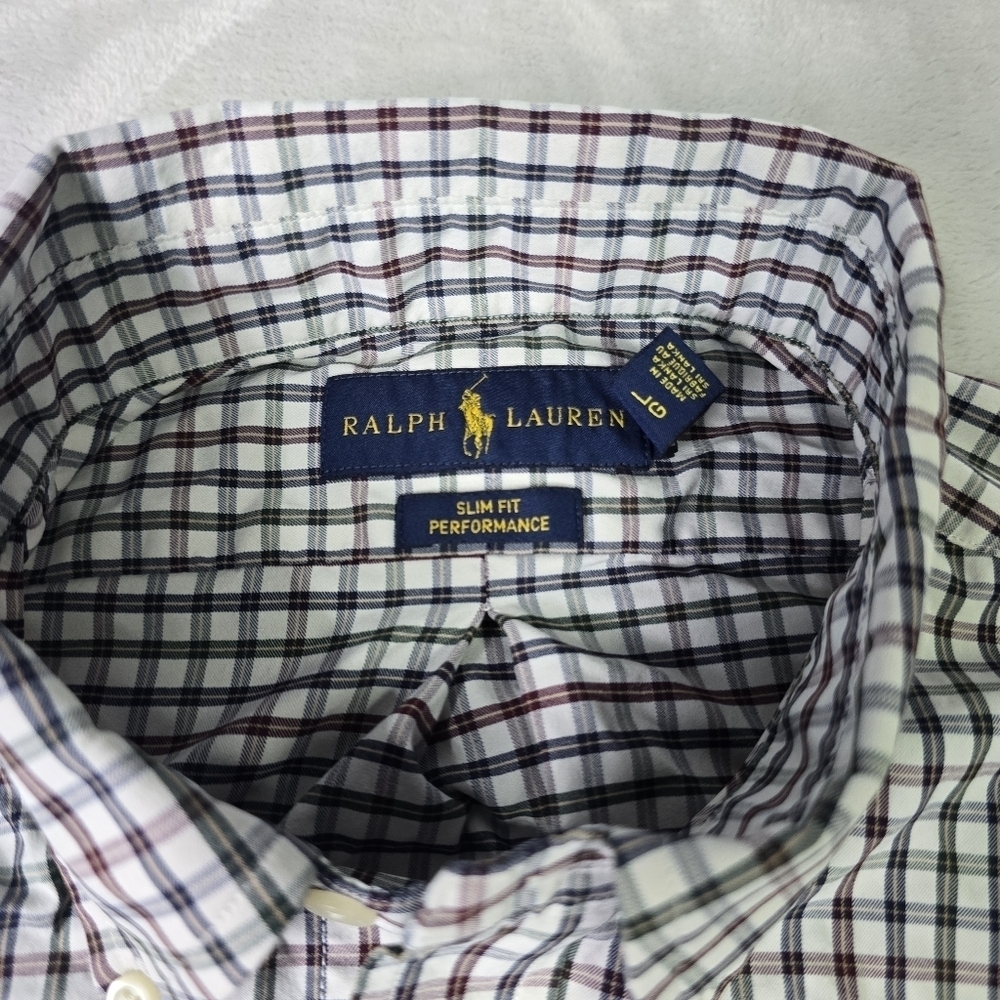 Lot Of 2 Polo Ralph Lauren Calssic Fit Performance Sz Lg Plaid Striped - Picture 10 of 14